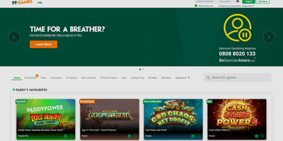 Paddy Power websted forhåndsvisning