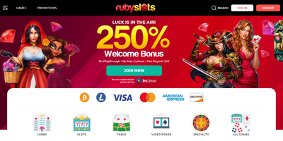 Vista previa del sitio de Ruby Slots