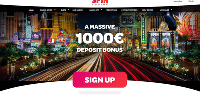 Vista previa del sitio de Spin Casino