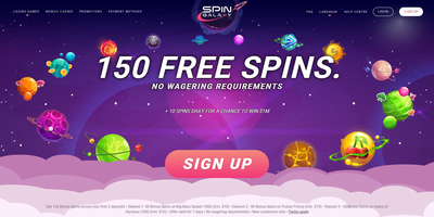 Spin Galaxy websted forhåndsvisning