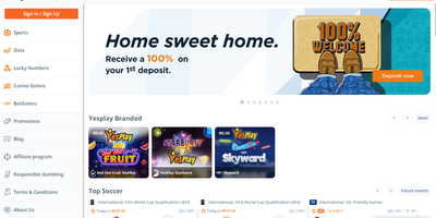 Prévia do site de YesPlay